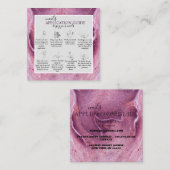 Moderne roze Waterverf in Nail Application Guide Vierkante Visitekaartje (Voorkant / Achterkant)