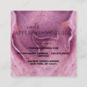 Moderne roze Waterverf in Nail Application Guide Vierkante Visitekaartje (Achterkant)