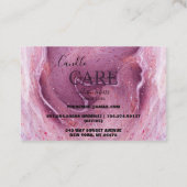 Moderne roze Waterverf-inktkaarszorg Visitekaartje (Achterkant)