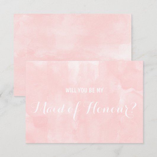 Moderne roze waterverf kaart (Voorkant / Achterkant)