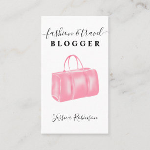 Moderne roze waterverf mode blogger visitekaartje