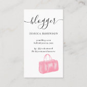 Moderne roze waterverf mode blogger visitekaartje (Achterkant)