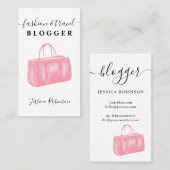 Moderne roze waterverf mode blogger visitekaartje (Voorkant / Achterkant)