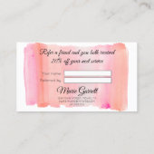 Moderne roze Waterverf penseel lijn Deel de liefde Aanbevelingskaartje (Achterkant)