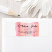 Moderne roze Waterverf penseelstreek Etiket (Insitu)