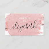 Moderne roze waterverf penseelstreek make-up artis visitekaartje (Voorkant)