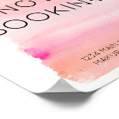 Moderne roze Waterverf penseelstreek Poster (Hoek)