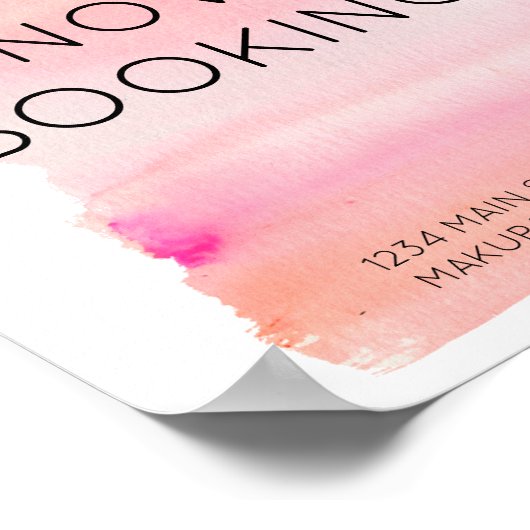 Moderne roze Waterverf penseelstreek Poster (Hoek)