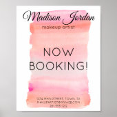 Moderne roze Waterverf penseelstreek Poster (Voorkant)