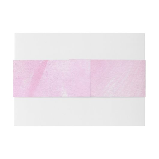 Moderne roze waterverf penseelstreken bruiloft uitnodigingen wikkel (Achterkant Voorbeeld)