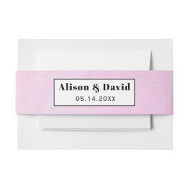 Moderne roze waterverf penseelstreken bruiloft uitnodigingen wikkel