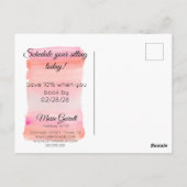 Moderne roze Waterverf penseelweergave Briefkaart (Achterkant)