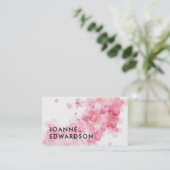 Moderne roze waterverf professional visitekaartje (Staand voorkant)
