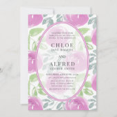 Moderne Roze Waterverf Roos Bloemen Huwelijk Kaart (Voorkant)