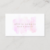 Moderne, roze Waterverf schoonheid Visitekaartje (Voorkant)