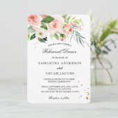 Moderne roze Waterverf schoonheidsbloemen en blade Kaart (Staand voorkant)