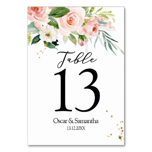 Moderne roze Waterverf schoonheidsbloemen en blade Kaart (Achterkant)