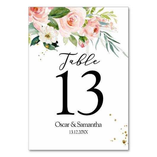 Moderne roze Waterverf schoonheidsbloemen en blade Kaart (Voorkant)