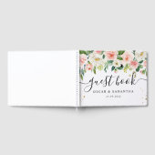 Moderne roze Waterverf schoonheidsbloemen en goude Gastenboek (Volledig)
