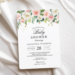 Moderne roze Waterverf schoonheidsbloemen en goude Kaart