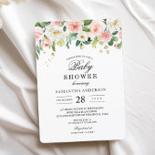 Moderne roze Waterverf schoonheidsbloemen en goude Kaart