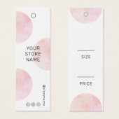 Moderne roze Waterverf Sociale media Prijs Label Mini Visitekaartjes (Voorkant /achterkant)