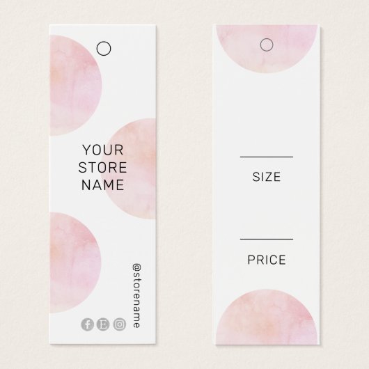 Moderne roze Waterverf Sociale media Prijs Label Mini Visitekaartjes (Voorkant /achterkant)