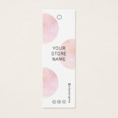 Moderne roze Waterverf Sociale media Prijs Label Mini Visitekaartjes (Voorkant)