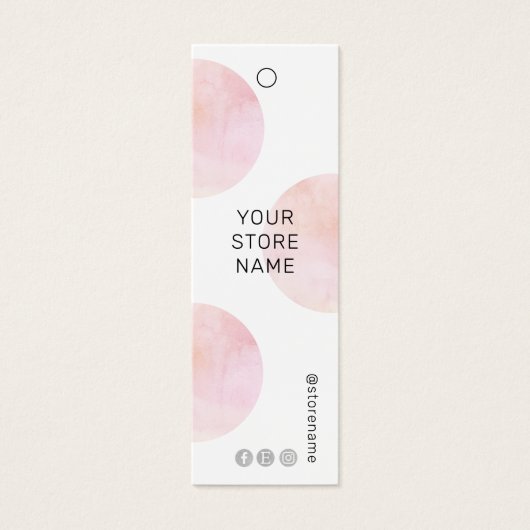 Moderne roze Waterverf Sociale media Prijs Label Mini Visitekaartjes (Voorkant)