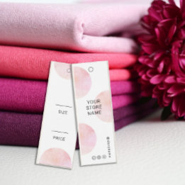 Moderne roze Waterverf Sociale media Prijs Label Mini Visitekaartjes