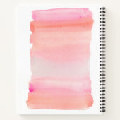 Moderne Roze Waterverf Streek Notitieboek (Achterkant)