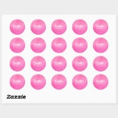 Moderne Roze Waterverf Trendy Aangepaste Bat Mitzv Ronde Sticker (Vel)