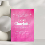 Moderne Roze Waterverf Trendy Bat Mitzvah Kaart<br><div class="desc">Dit ontwerp zet een zelfverzekerde, vrolijke toon voor een moderne Bat Mitzvah-viering. De levendige roze kleur en schone typografie voelen verheven en betekenisvol aan, terwijl de focus op de eregast blijft. Een mooie keuze voor families die iets gepolijst, actueel en gemakkelijk te coördineren willen met de rest van hun evenementdetails....</div>