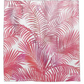 Moderne roze waterverf tropische palmbladeren douchegordijn (Voorkant)