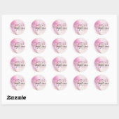 Moderne roze Waterverf veer dank u doop Ronde Sticker (Vel)
