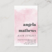 Moderne roze waterverf vetgedrukte haarstylist fot visitekaartje (Voorkant)