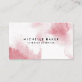 Moderne roze Waterverf Visitekaartje (Voorkant)