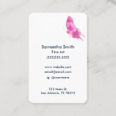 Moderne roze Waterverf vlinder Visitekaartje (Voorkant)