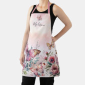 Moderne roze Waterverf vlinderbloemvrije bloem Schort (Insitu)