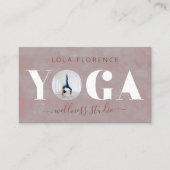 Moderne roze Waterverf YOGA-bedekking - Aangepaste Visitekaartje (Voorkant)