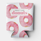 Moderne roze Waterverf zoet als donuts Quote Blikjeskoeler (Voorkant)