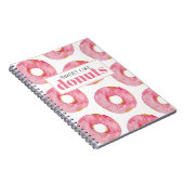 Moderne roze Waterverf zoet als donuts Quote Notitieboek (Rechterzijde)