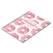 Moderne roze Waterverf zoet als donuts Quote Notitieboek (Linkerzijde)