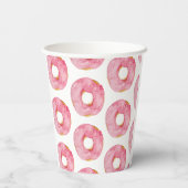 Moderne roze Waterverf zoet als donuts Quote Papieren Bekers (Achterkant)