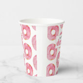 Moderne roze Waterverf zoet als donuts Quote Papieren Bekers (Rechts)