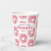 Moderne roze Waterverf zoet als donuts Quote Papieren Bekers (Voorkant)