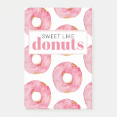 Moderne roze Waterverf zoet als donuts Quote Post-it® Notes (Voorkant)