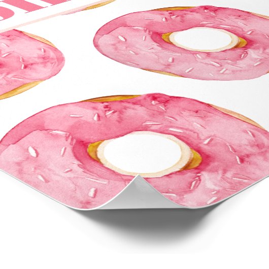 Moderne roze Waterverf zoet als donuts Quote Poster (Hoek)