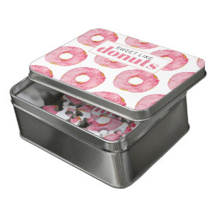 Moderne roze Waterverf zoet als donuts Quote Puzzel