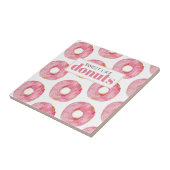 Moderne roze Waterverf zoet als donuts Quote Tegeltje (Zijkant)